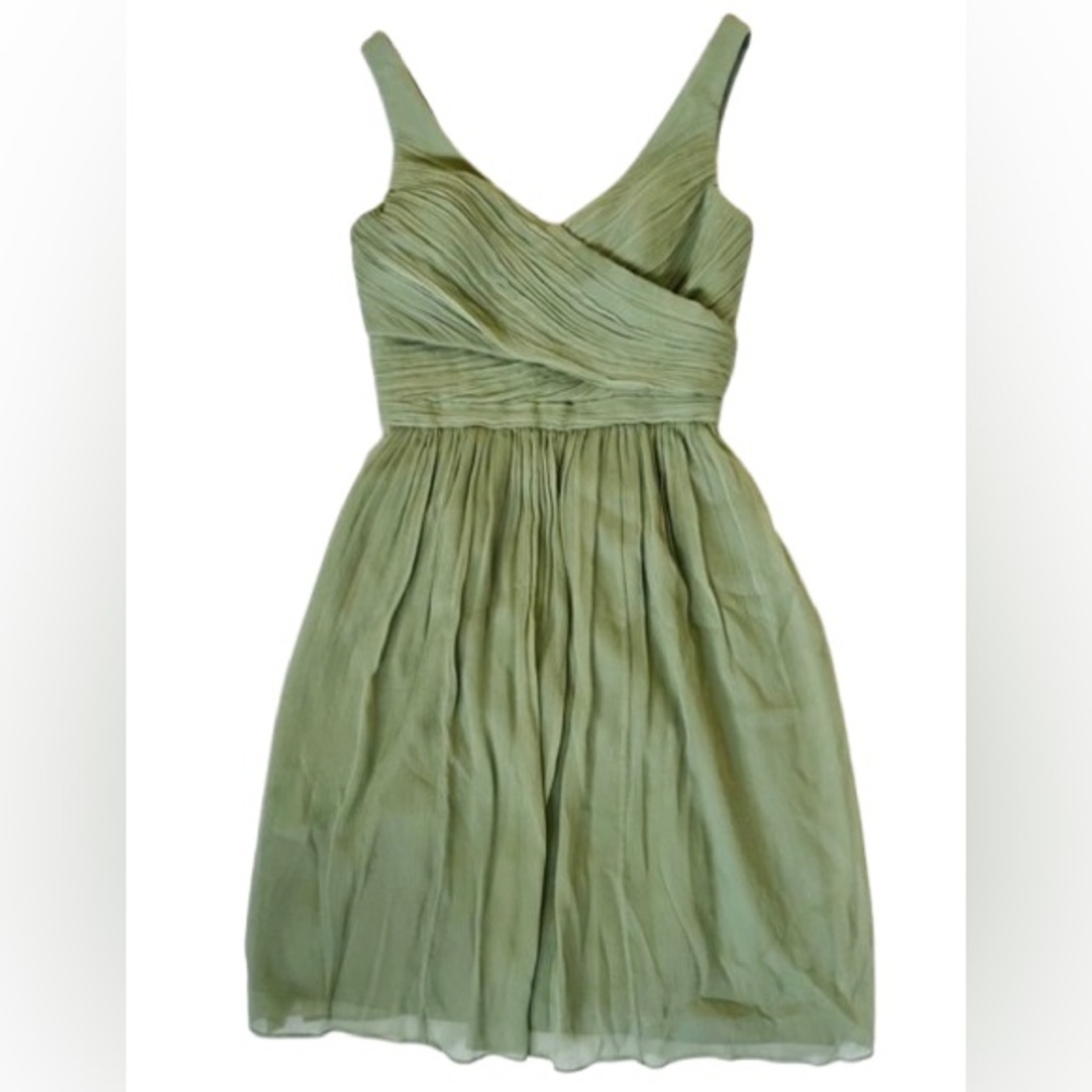 J. Crew Green Sleeveless Chiffon Wedding Dress